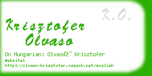 krisztofer olvaso business card